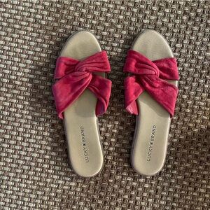 Lucky Brand Red Suede Sandals